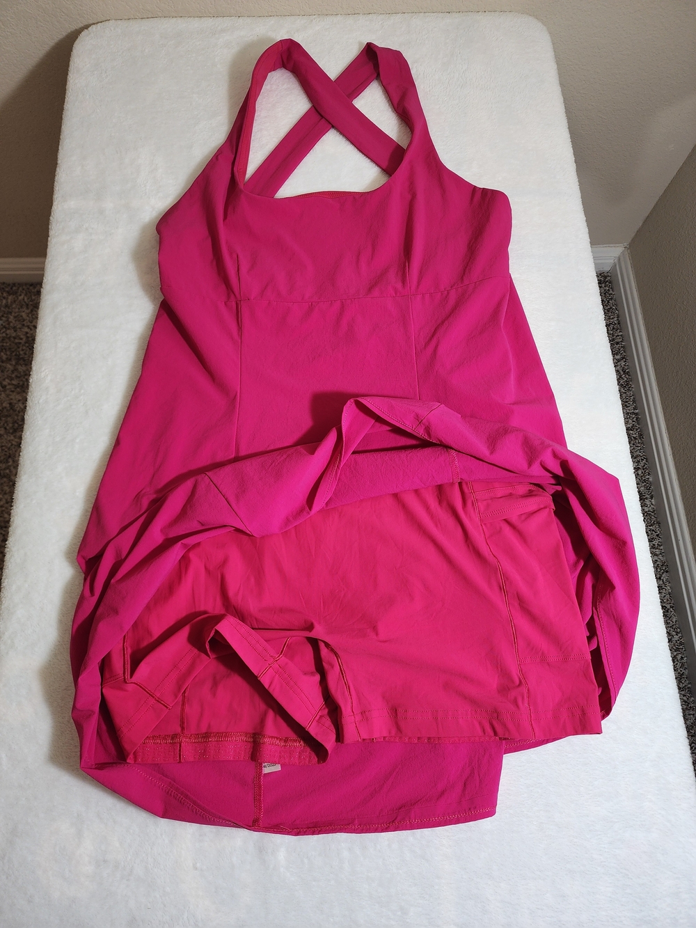Outdoor Voices Exercise Dress Hot Pink Active Dress Skort Built-In Shorts Size L - Picture 5 of 12